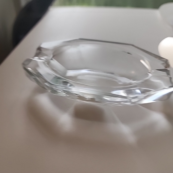 Vintage Val St. Lambert Clear Cut Crystal Ashtray with Original Label. Belgium. - Picture 2 of 9